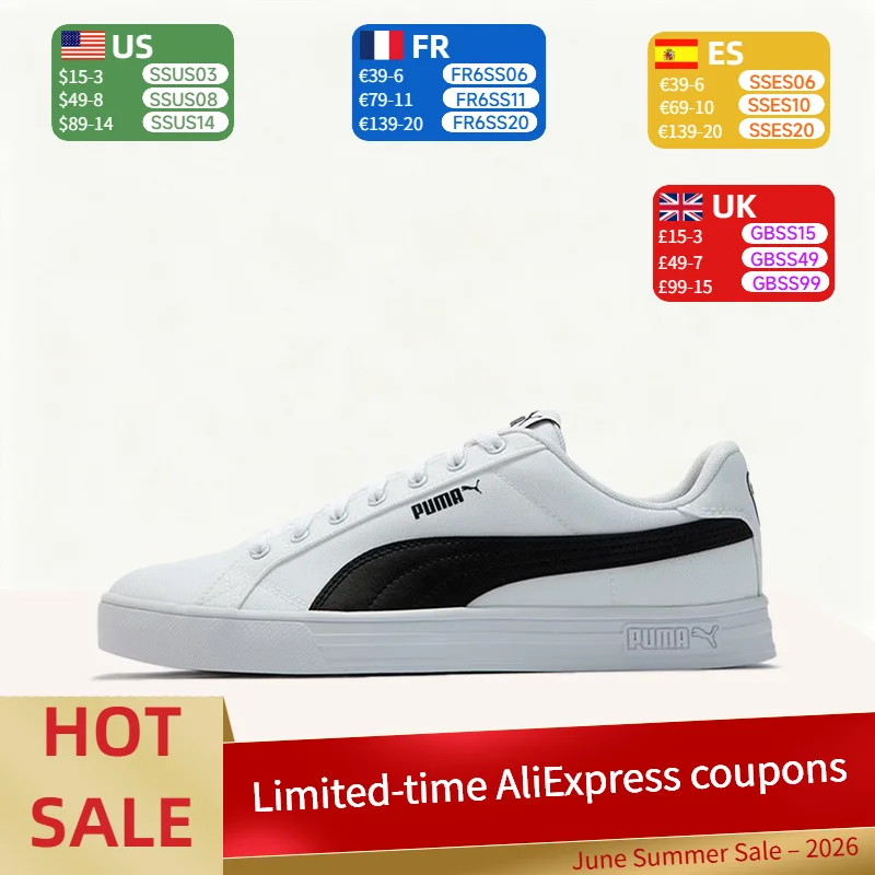Puma Smash Vulc Simple,Versatile, Comfortable, Breathable Low-Top Sneakers for Everyday Wear (Unisex, Black and White) 385554-01
Puma Smash Vulc Simple,Versatile, Comfortable, Breathable Low-Top Sneakers for Everyday Wear (Unisex, Black and White) 385554-01