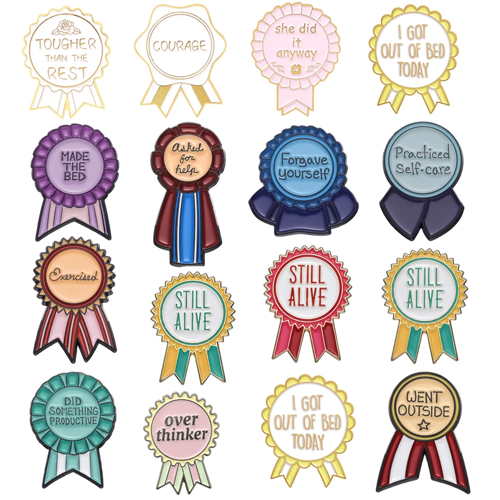 Creative Medal Enamel Brooch Made The Bed Gave Yourself Practiced Still Alive Went Outside Medal Metal Badge Punk Lapel Pin Gift
Creative Medal Enamel Brooch Made The Bed Gave Yourself Practiced Still Alive Went Outside Medal Metal Badge Punk Lapel Pin Gift