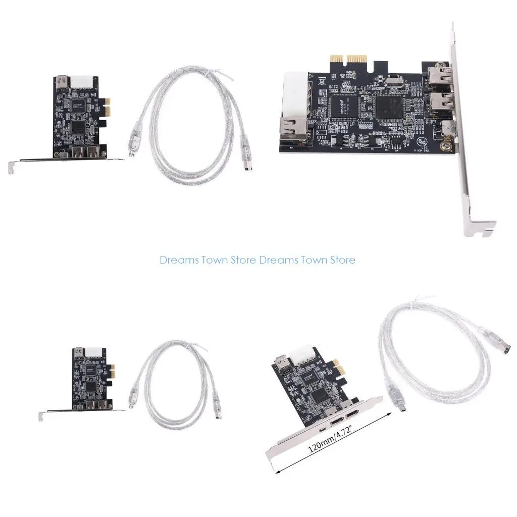 HX6A PCIe 3 Ports Firewire Cable Expansion Card PCI for Express 1394B & 1394A TI XIO2213B Chipset Adapter
HX6A PCIe 3 Ports Firewire Cable Expansion Card PCI for Express 1394B & 1394A TI XIO2213B Chipset Adapter