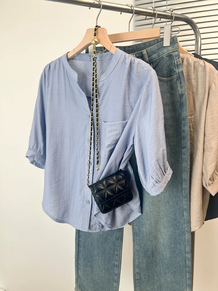 Loose Summer Linen irt Women's Single Button Design Slim Fit Five Sve Korean Sle Commute Thin Top Upper Apparel
Loose Summer Linen irt Women's Single Button Design Slim Fit Five Sve Korean Sle Commute Thin Top Upper Apparel