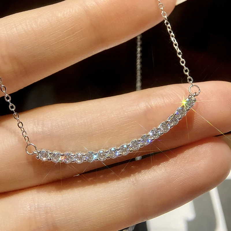 DW Original Certified Moissanite Diamond Simple Smile Necklace for Women 925 Sterling Silver Chain Wedding Fine Jewelry
DW Original Certified Moissanite Diamond Simple Smile Necklace for Women 925 Sterling Silver Chain Wedding Fine Jewelry