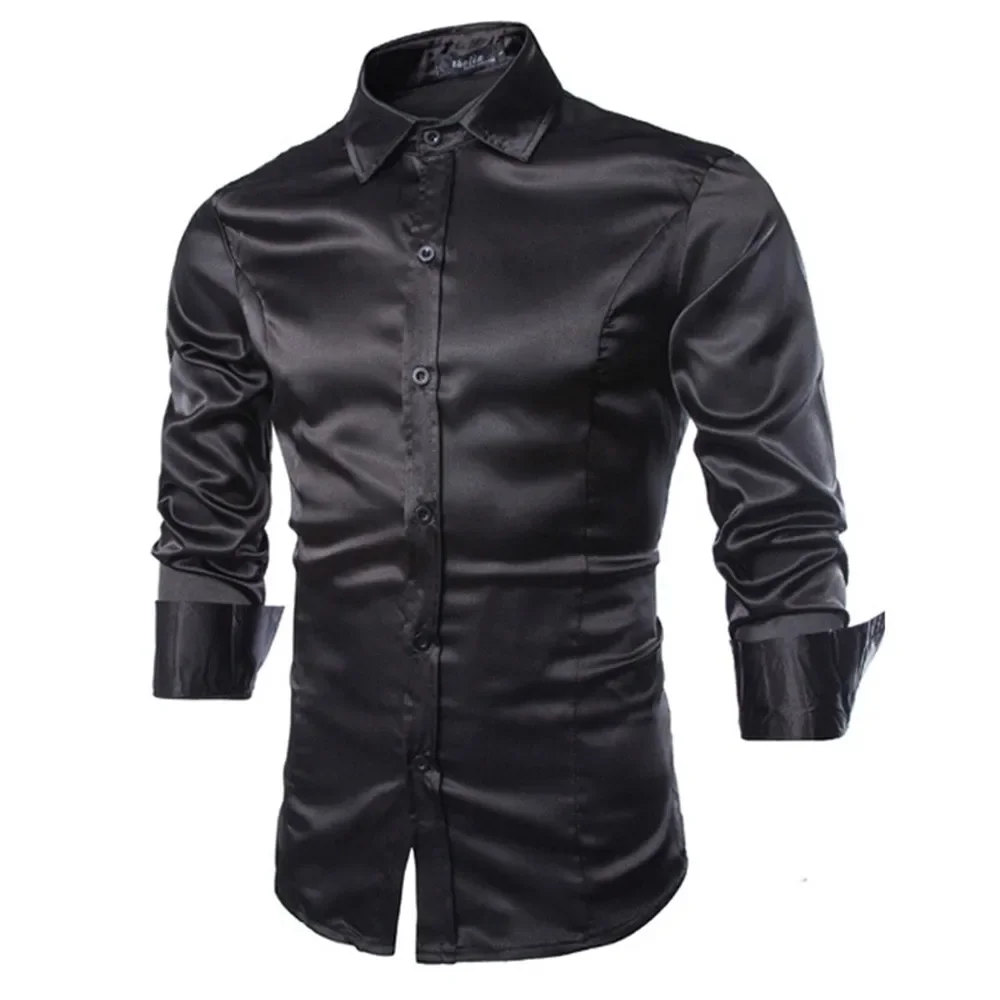 Professional Business Blouse Men's Shiny Silk Tops Long Sleeve Dress Shirt made of Cotton Blend and Faux Satin
Professional Business Blouse Men's Shiny Silk Tops Long Sleeve Dress Shirt made of Cotton Blend and Faux Satin