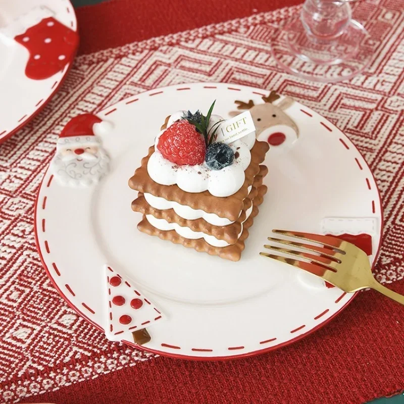 1Pc Santa Claus Ceramic Round Plate Western Style Dinner Plate Embossed Cake Dessert Plates Home Tableware Christmas Gift
1Pc Santa Claus Ceramic Round Plate Western Style Dinner Plate Embossed Cake Dessert Plates Home Tableware Christmas Gift