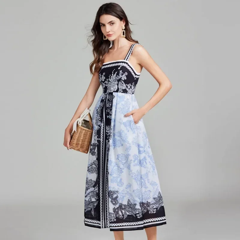 2025 Summer American Retro Print Sexy Halter Long A-line Swing Dress Back Elastic Beach Skirt
2025 Summer American Retro Print Sexy Halter Long A-line Swing Dress Back Elastic Beach Skirt