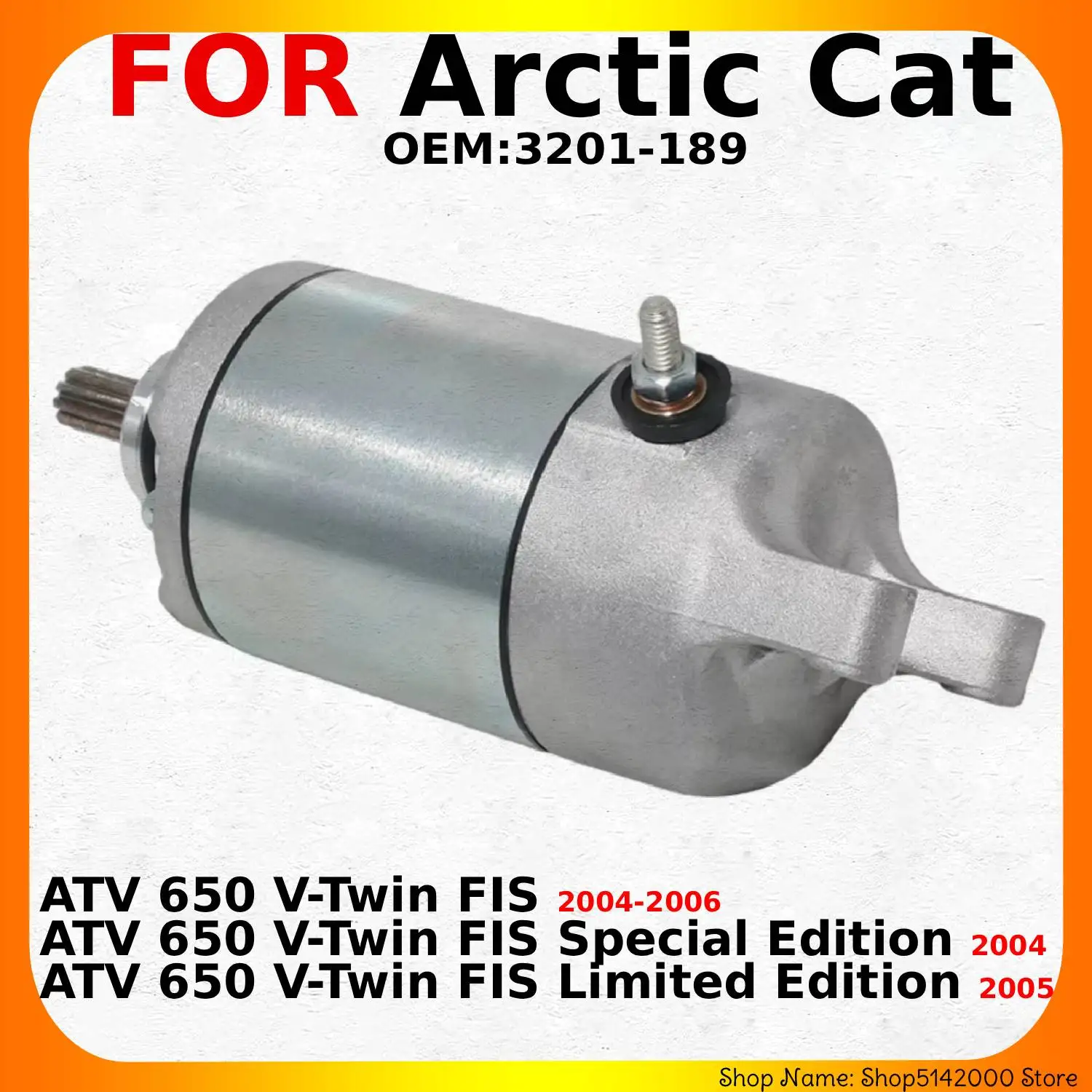 Motorcycle Electric Motor Starter Device Accessories For Arctic Cat ATV 650 V-Twin FIS/FIS Special Edition OEM:3201-189 Parts
Motorcycle Electric Motor Starter Device Accessories For Arctic Cat ATV 650 V-Twin FIS/FIS Special Edition OEM:3201-189 Parts
