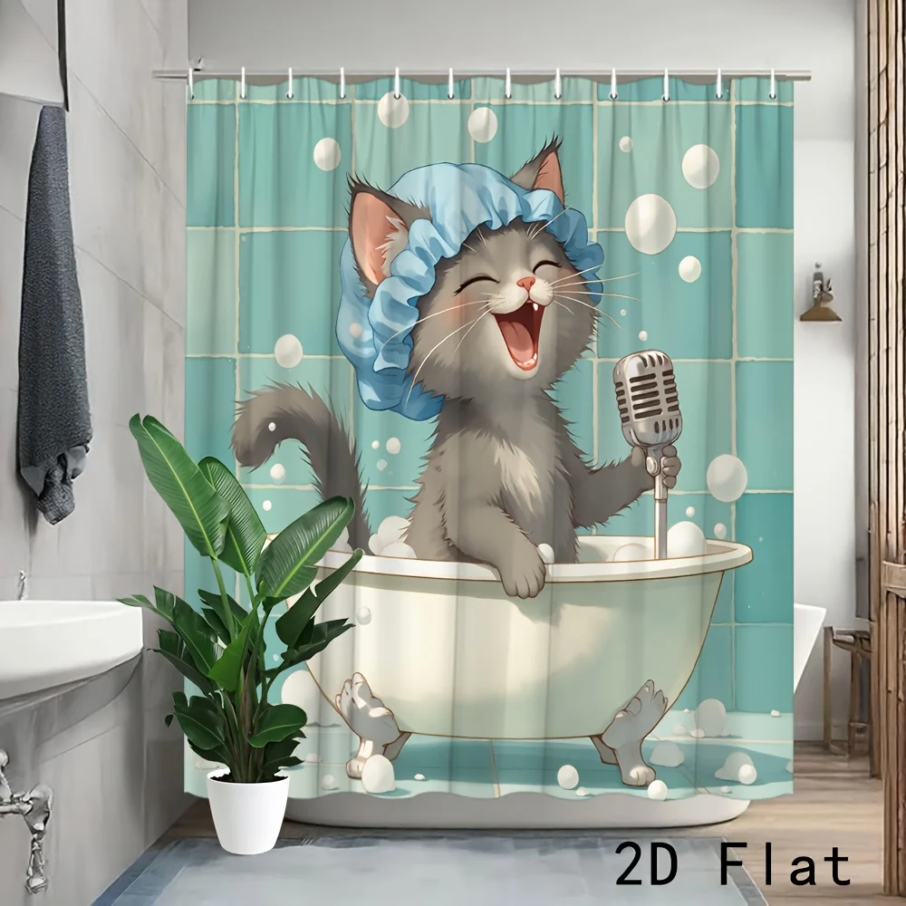 Waterproof Cute Cartoon Cat Bathing Novelty Shower Curtain Polyester Print Bathroom Decor Accessories for Kids and Home
Waterproof Cute Cartoon Cat Bathing Novelty Shower Curtain Polyester Print Bathroom Decor Accessories for Kids and Home