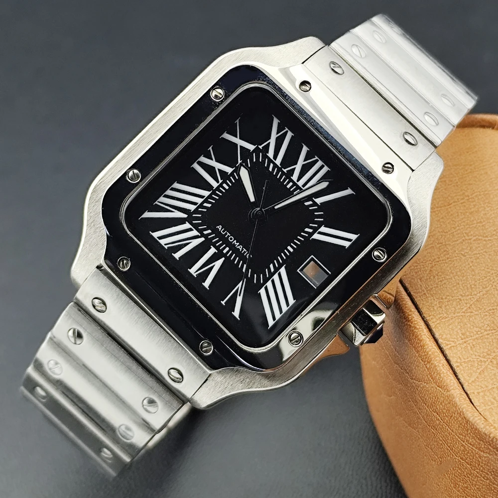 Square 38mm Silver Stainless Steel Watch Case 21mm Strap Lug fit NH35 NH38 Movement Watch Shell DIY Modified Mechanical Watch
Square 38mm Silver Stainless Steel Watch Case 21mm Strap Lug fit NH35 NH38 Movement Watch Shell DIY Modified Mechanical Watch