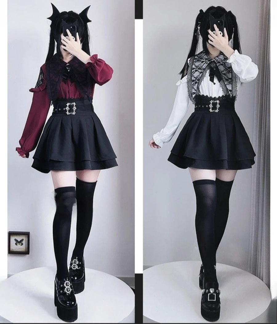 SOIOMES Japanese Harajuku Style Lace Short Sleeve Shirt Spring Summer Pleated Long Sleeve White Shirt Dress Set Women's
SOIOMES Japanese Harajuku Style Lace Short Sleeve Shirt Spring Summer Pleated Long Sleeve White Shirt Dress Set Women's