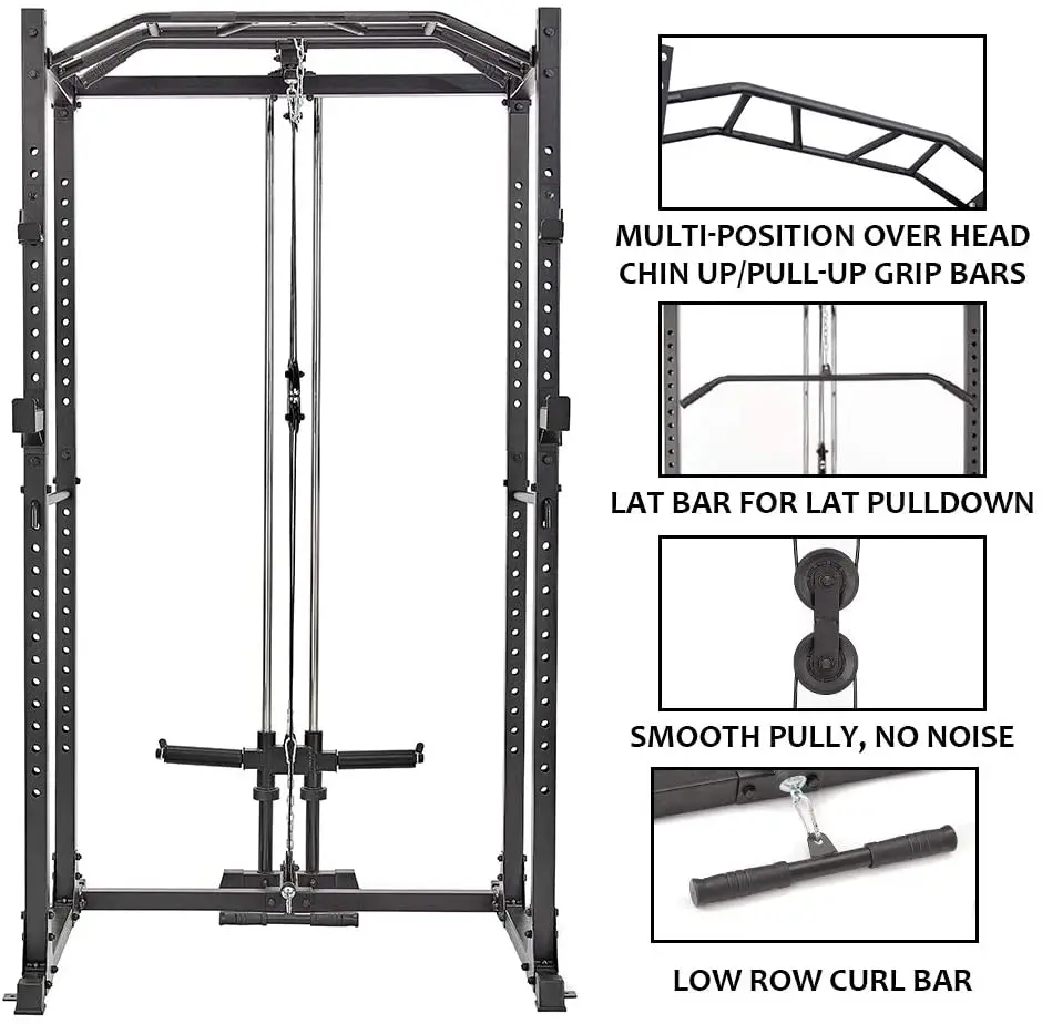 Power Cage with Pulldown 1200-Pound Capacity High Capacity Power Rack Home Gym Equipment
Power Cage with Pulldown 1200-Pound Capacity High Capacity Power Rack Home Gym Equipment