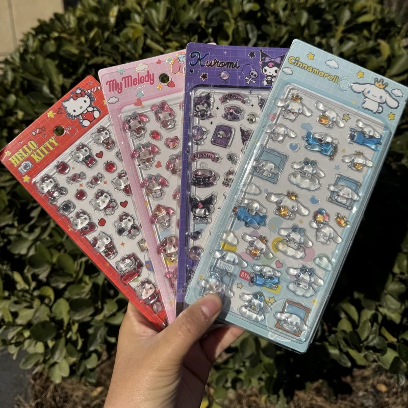 Новые 3D-наклейки Sanrio Hello Kitty, Kuromi, My Melody, Cinnamoroll с рельефным кристаллическим эффектом для декора чехлов для телефонов, игрушек и подарков
Новые 3D-наклейки Sanrio Hello Kitty, Kuromi, My Melody, Cinnamoroll с рельефным кристаллическим эффектом для декора чехлов для телефонов, игрушек и подарков
