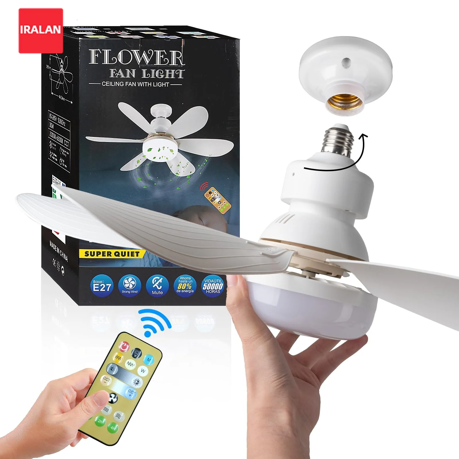 Simple Ceiling Fan with Light E27 Easy To Install 2-in-1 Ceiling Fan with LED Lighting Dormitory Energy Saving Cool Small Fan
Simple Ceiling Fan with Light E27 Easy To Install 2-in-1 Ceiling Fan with LED Lighting Dormitory Energy Saving Cool Small Fan