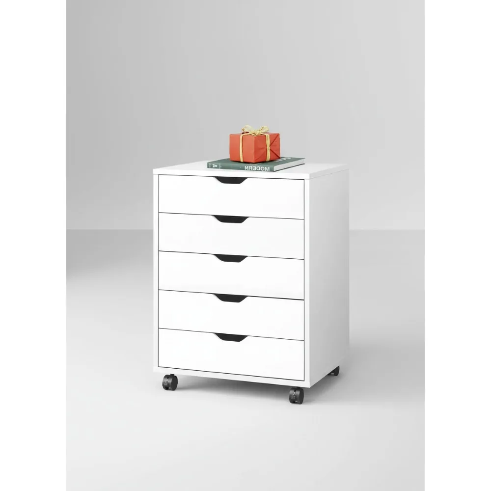 Шкаф для хранения на колесиках с 5 ящиками, комод из белого дерева для офиса, спальни, кухни
Шкаф для хранения на колесиках с 5 ящиками, комод из белого дерева для офиса, спальни, кухни