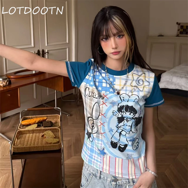 LOTDOOTN Y2K Japanese Sle Women Tee 2000s Slim Fit Spicy Girl Summer Korean Cartoon Print Top Retro Hand-painted Round Neck Tops
LOTDOOTN Y2K Japanese Sle Women Tee 2000s Slim Fit Spicy Girl Summer Korean Cartoon Print Top Retro Hand-painted Round Neck Tops