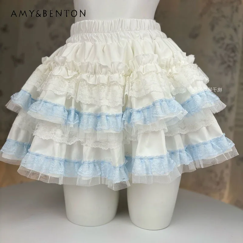 Japanese Sweet Cute Ballet Style Lace Splicing Layer Cake Skirt Elastic Waist Patchwork Mini Skirt Kawaii Lolita Skirts Women
Japanese Sweet Cute Ballet Style Lace Splicing Layer Cake Skirt Elastic Waist Patchwork Mini Skirt Kawaii Lolita Skirts Women