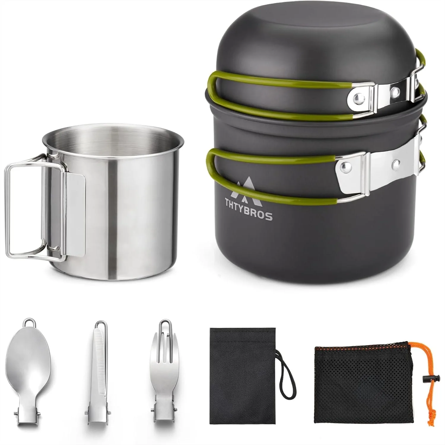 Camping Cookware Set Backpacking, 0.33Gal Pot & 0.17Gal Pan with 0.08Gal Cup, Utensils for Hiking Outdoor Cooking
Camping Cookware Set Backpacking, 0.33Gal Pot & 0.17Gal Pan with 0.08Gal Cup, Utensils for Hiking Outdoor Cooking