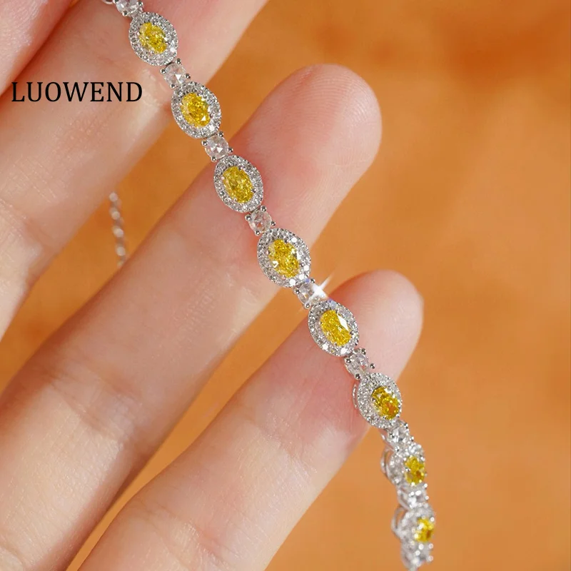 LUOWEND 100% 18K White Gold Bracelet Luxury Elegant Design Real Natural Yellow Diamond Bracelet for Women High Party Jewelry
LUOWEND 100% 18K White Gold Bracelet Luxury Elegant Design Real Natural Yellow Diamond Bracelet for Women High Party Jewelry