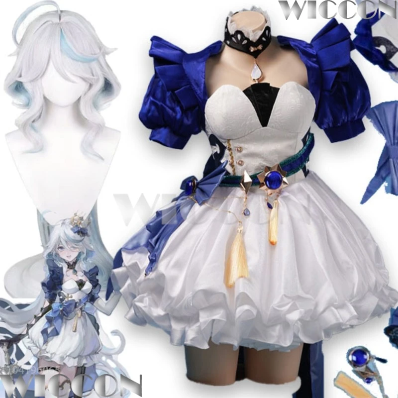 Game Genshin Impact Furina Cosplay Costume Focalors Dress Furina Blue Waltz Dress Hallowmas Party Adult Women Navidad Carnaval
Game Genshin Impact Furina Cosplay Costume Focalors Dress Furina Blue Waltz Dress Hallowmas Party Adult Women Navidad Carnaval