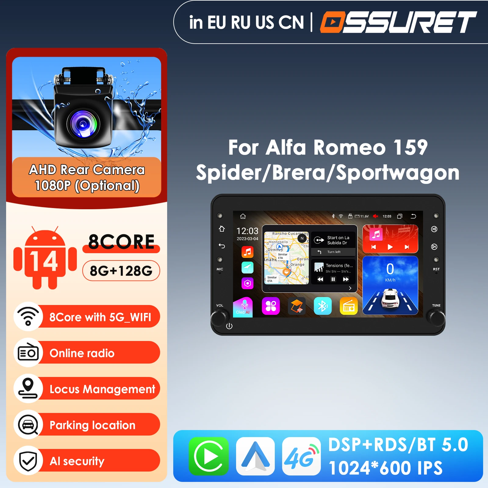 Carplay 4G-LTE 7" Car Radio Android for Alfa Romeo 159 Brera Spider Sportwagon Multimedia Player Navigation GPS 1 Din Stereo DSP
Carplay 4G-LTE 7" Car Radio Android for Alfa Romeo 159 Brera Spider Sportwagon Multimedia Player Navigation GPS 1 Din Stereo DSP