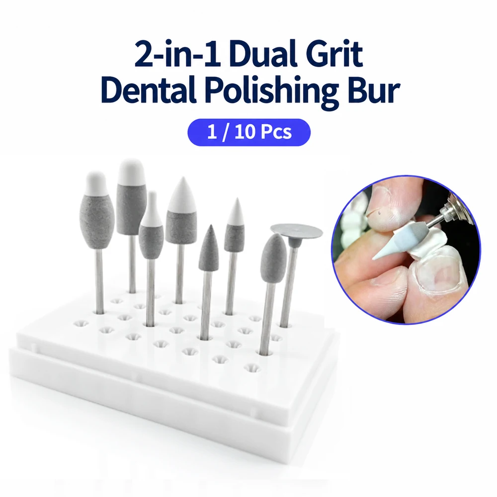 2-in-1 Dual Grit Dental Polishing Bur Pre-Sintered Zirconia Grinding Tool Crown Bridge Restoration Dental Lab Polisher 15000RPM
2-in-1 Dual Grit Dental Polishing Bur Pre-Sintered Zirconia Grinding Tool Crown Bridge Restoration Dental Lab Polisher 15000RPM