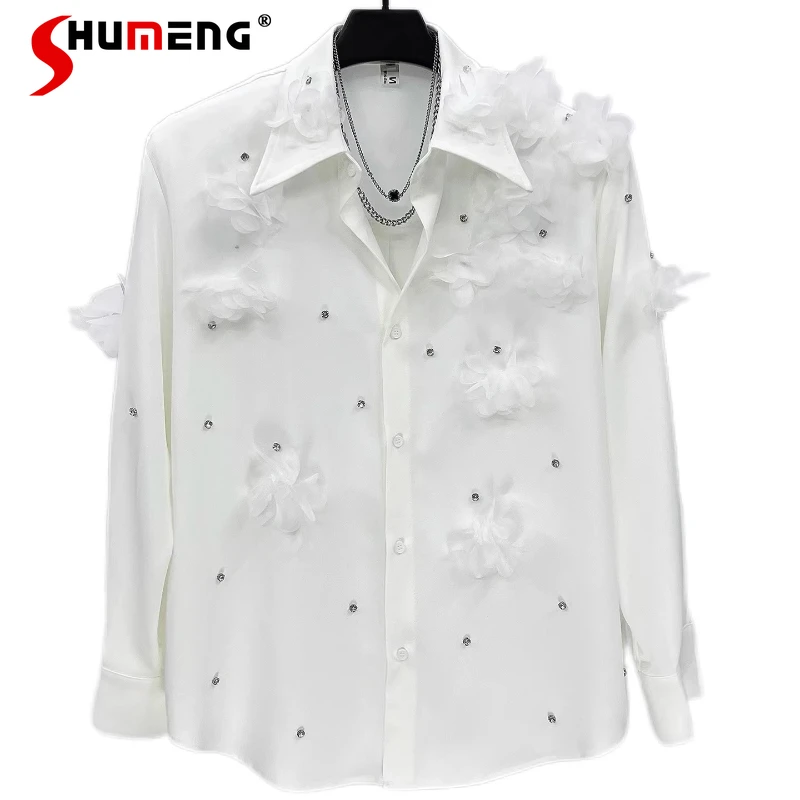 Men's 2025 Spring Autumn New Padded Shoulder Shirts High-end Three-dimensional Flower Diamond-studded Long-sleeve Loose Shirts
Men's 2025 Spring Autumn New Padded Shoulder Shirts High-end Three-dimensional Flower Diamond-studded Long-sleeve Loose Shirts
