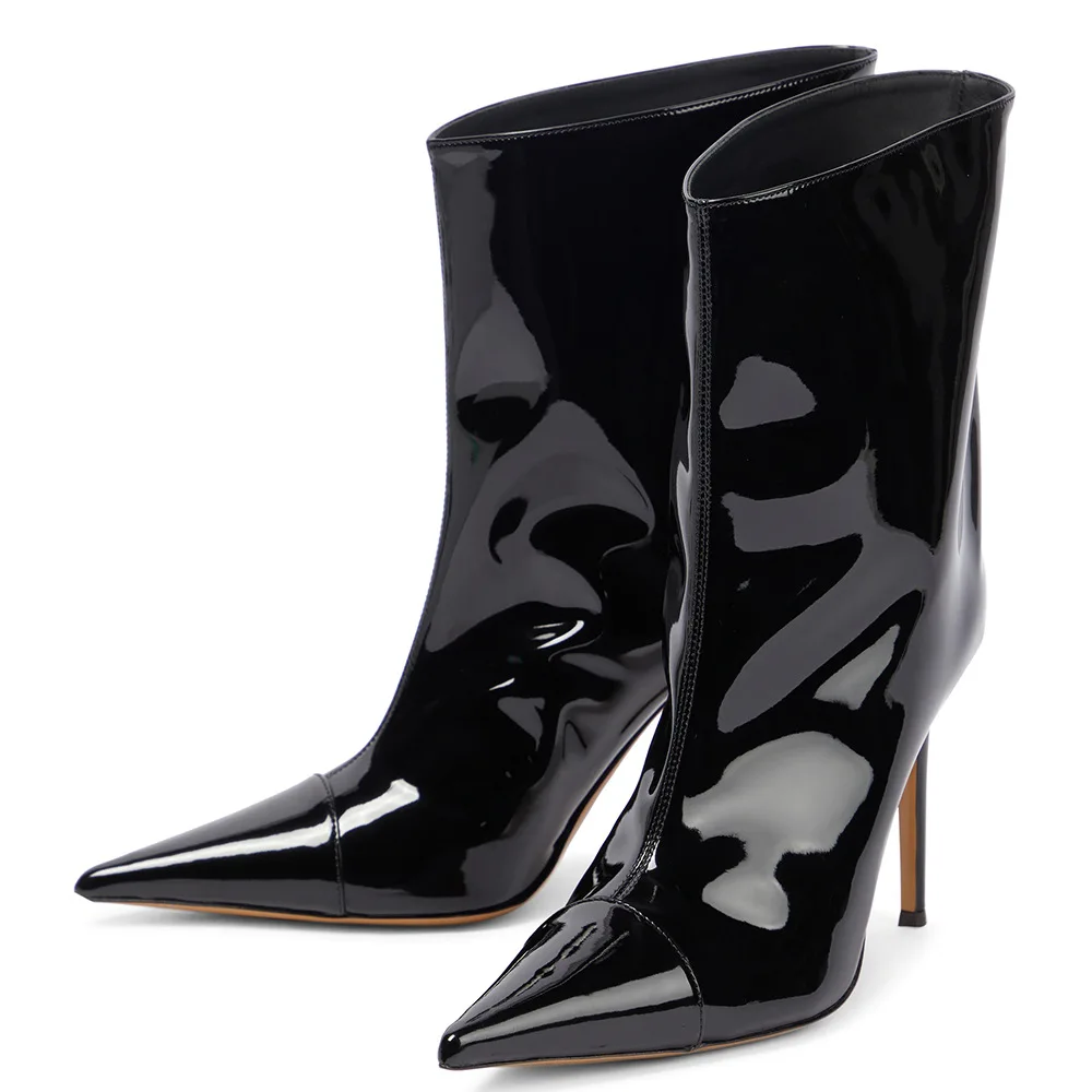 Winter New European and American Large Size Pure Black Sexy Pointed High Heel Women's Mid Length Boots Foreign Trade Source
Winter New European and American Large Size Pure Black Sexy Pointed High Heel Women's Mid Length Boots Foreign Trade Source