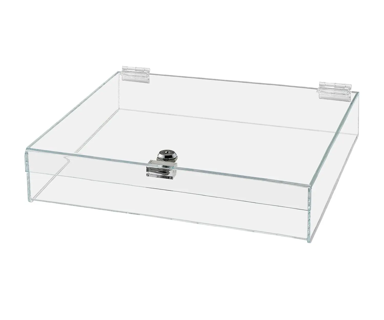 Clear Acrylic Locking Display Case with Keys, 14x14x4 Inches, Secure Countertop Tray for Tradeshows and Collectibles
Clear Acrylic Locking Display Case with Keys, 14x14x4 Inches, Secure Countertop Tray for Tradeshows and Collectibles