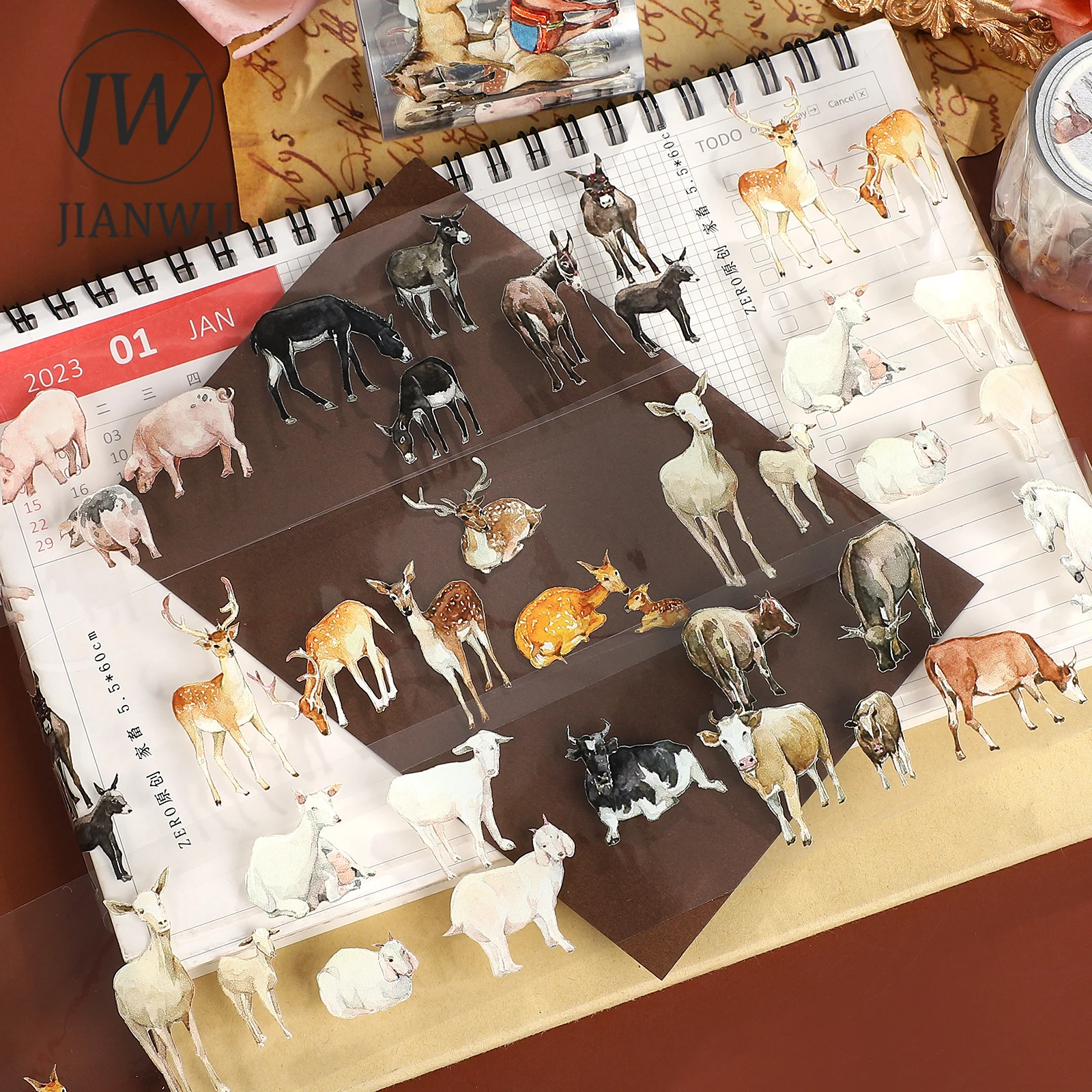 JIANWU 55mm*5m Vintage Animal Landscape Material Collage Scrapbook PET Tape Creative DIY Journal Stationery
JIANWU 55mm*5m Vintage Animal Landscape Material Collage Scrapbook PET Tape Creative DIY Journal Stationery