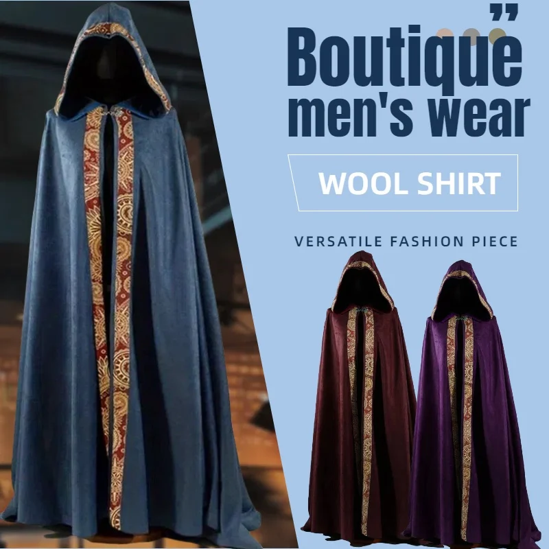 Men's 5-color Long Cloak Medieval Church Clergy Loose Dress Cloak Benedictine Style Cloak Gothic Pleated Hem
Men's 5-color Long Cloak Medieval Church Clergy Loose Dress Cloak Benedictine Style Cloak Gothic Pleated Hem