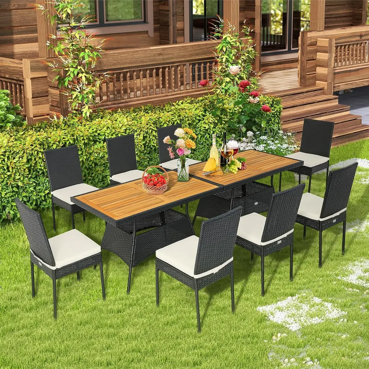 Outdoor Table & Chairs Set with Tempered Top & Padded Cushions, Furniture Dining Table Set for Balcony Patio Garden Poolside
Outdoor Table & Chairs Set with Tempered Top & Padded Cushions, Furniture Dining Table Set for Balcony Patio Garden Poolside