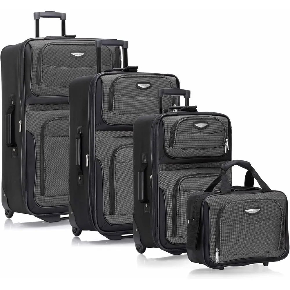 Expandable Large Luggage Set with Wheels, 4-Piece, Gray (15/21/25/29)
Expandable Large Luggage Set with Wheels, 4-Piece, Gray (15/21/25/29)