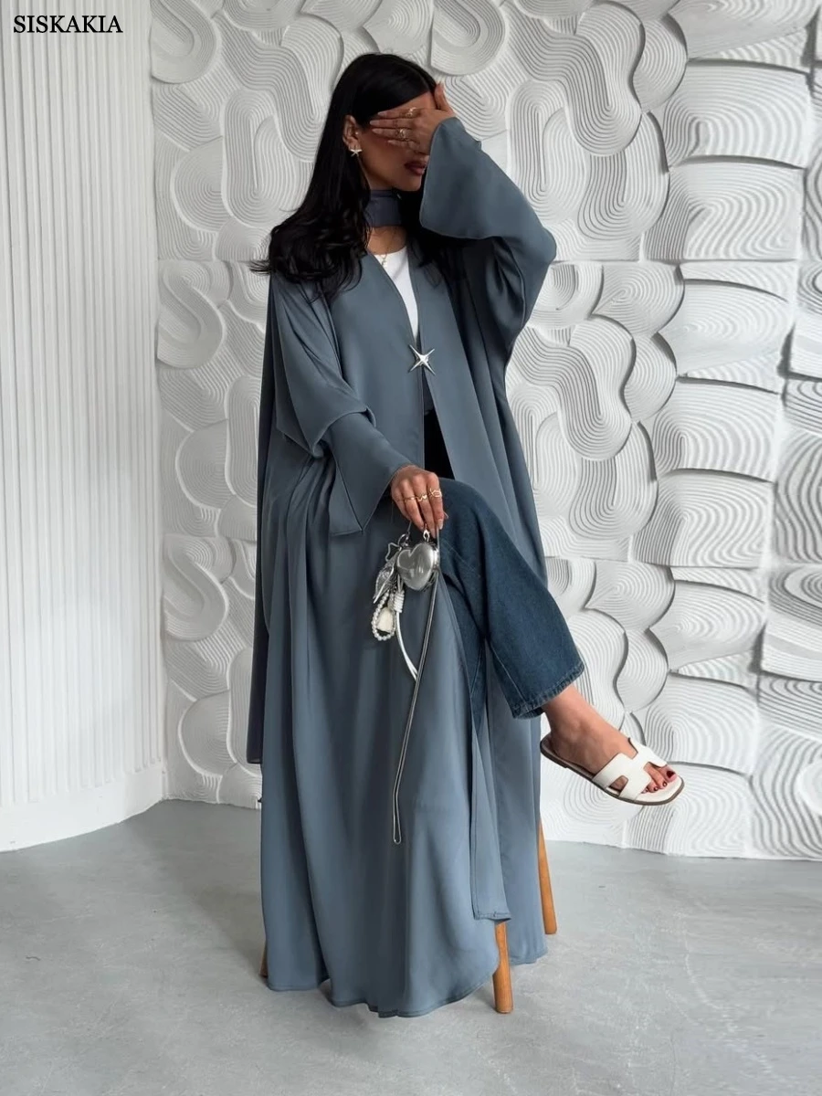 Siskakia Muslim Brief Open abaya Dubai Elegant Cardigan Fashion Flare Sleeve Robe Femme Musulmane 2025
Siskakia Muslim Brief Open abaya Dubai Elegant Cardigan Fashion Flare Sleeve Robe Femme Musulmane 2025