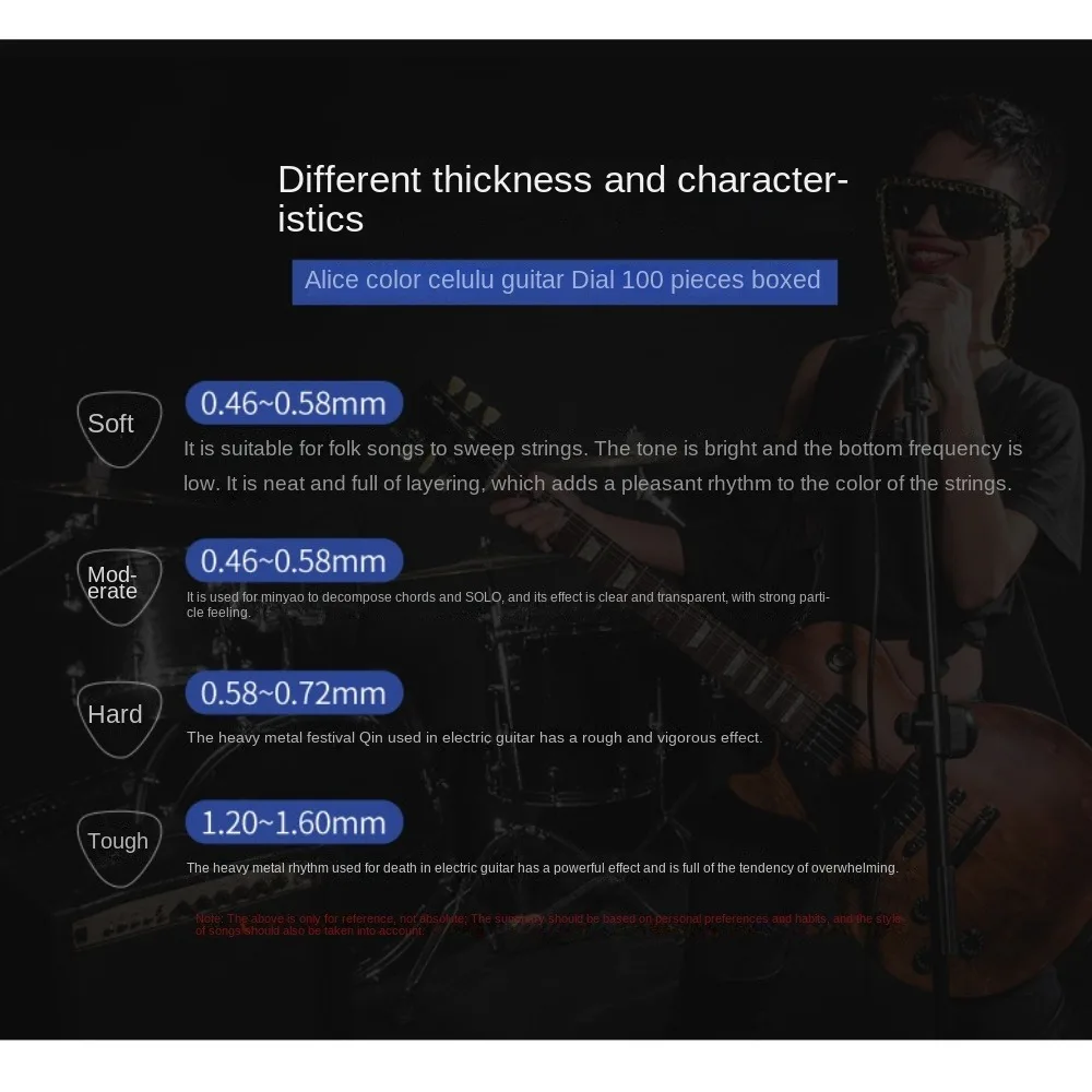 5pcs Color Random Guitar Pick Mixed Color Guitar Picks Celluloid Color Celluloid Picks Plectrum Thickness 0.46-1.5
5pcs Color Random Guitar Pick Mixed Color Guitar Picks Celluloid Color Celluloid Picks Plectrum Thickness 0.46-1.5