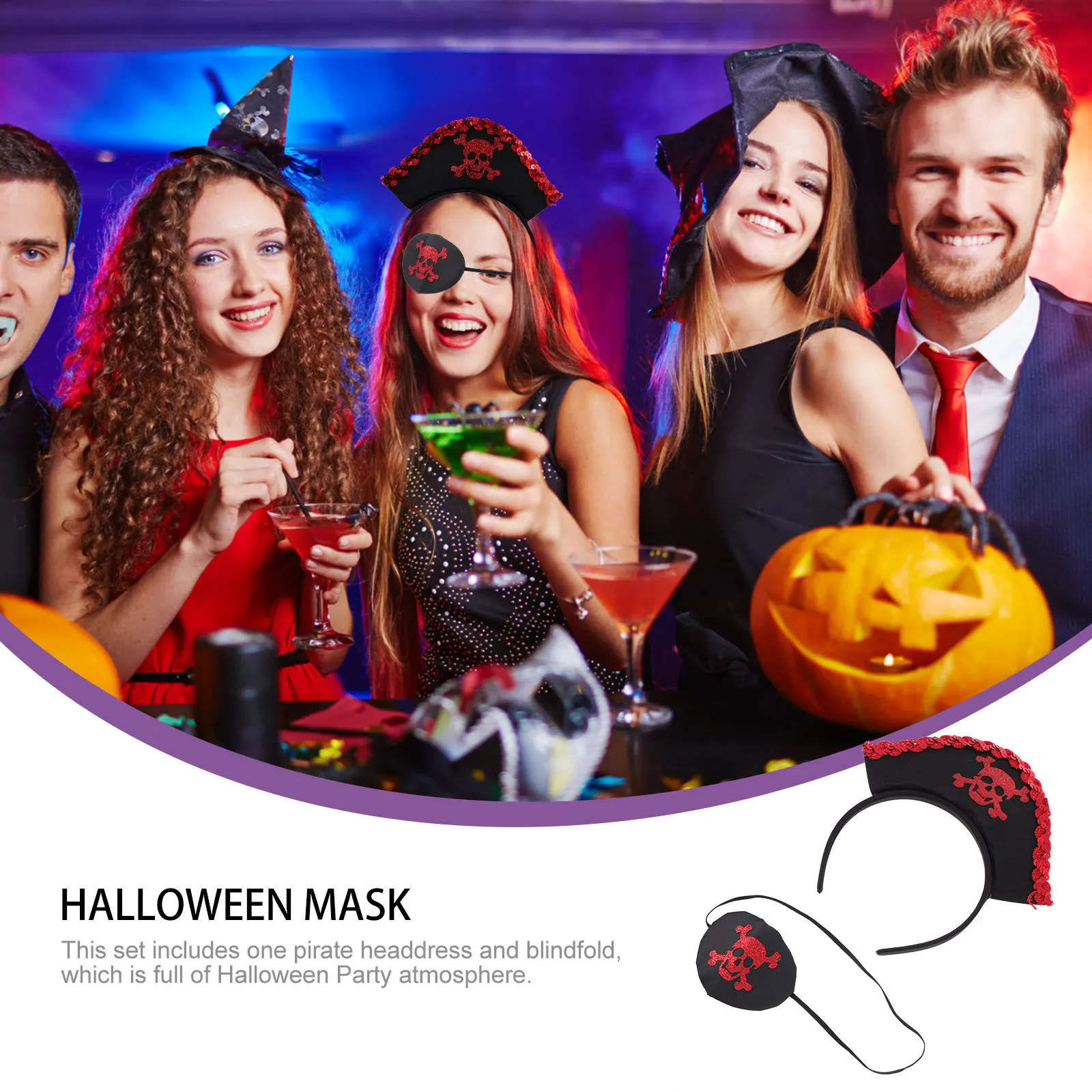 1Set Pirate Headdress Skull Eyepatch Halloween Party Dress Up Cosplay Costume Accessories Pirate Props Performance Gifts
1Set Pirate Headdress Skull Eyepatch Halloween Party Dress Up Cosplay Costume Accessories Pirate Props Performance Gifts