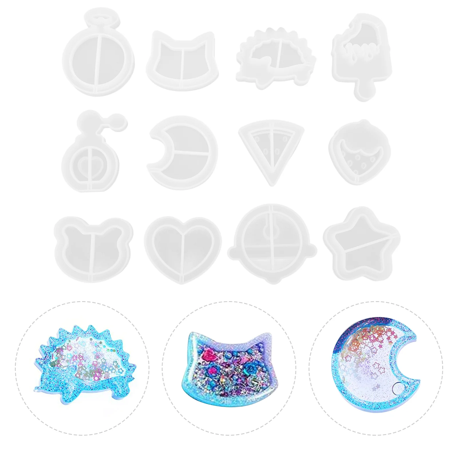 12 Pcs Pendant Silicone Mold for DIY Decoration Crystal Epoxy Mould Tool Resin Silica Gel Casting
12 Pcs Pendant Silicone Mold for DIY Decoration Crystal Epoxy Mould Tool Resin Silica Gel Casting