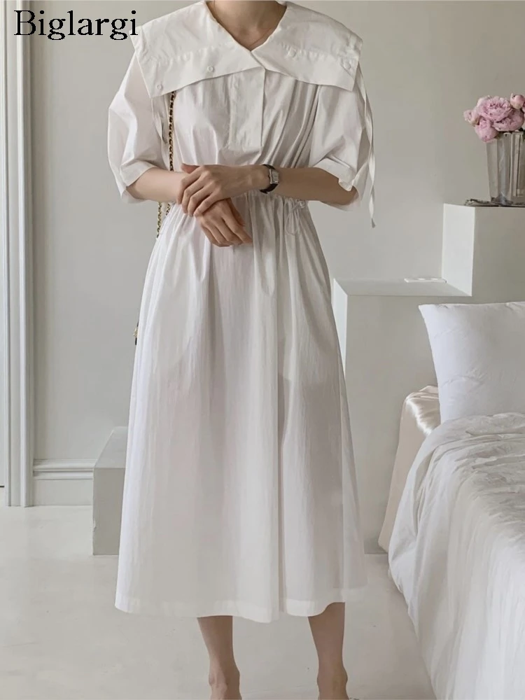 Summer Long Dress Women Korean Style Ruffle Pleated Loose Short Sleeve Ladies Dresses Fashion Slim High Waist Woman Dress
Summer Long Dress Women Korean Style Ruffle Pleated Loose Short Sleeve Ladies Dresses Fashion Slim High Waist Woman Dress