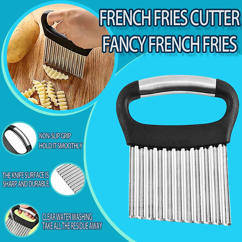 2pcs Vegetable wrinkle knife stainless steel French fries knife cut potatoes cut cucumbers cut carrots vegetables kitchen gadgets.
2pcs Vegetable wrinkle knife stainless steel French fries knife cut potatoes cut cucumbers cut carrots vegetables kitchen gadgets.