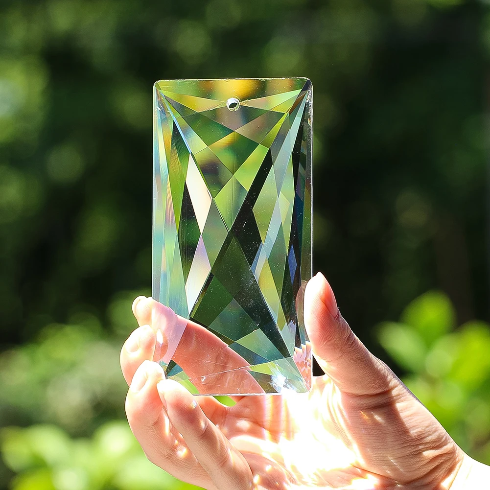 60x120mm Laser Cut Prism Rectangular Clear Glass Crystal Chandelier Lighting Pendant Parts Rainbow Sun Catcher
60x120mm Laser Cut Prism Rectangular Clear Glass Crystal Chandelier Lighting Pendant Parts Rainbow Sun Catcher