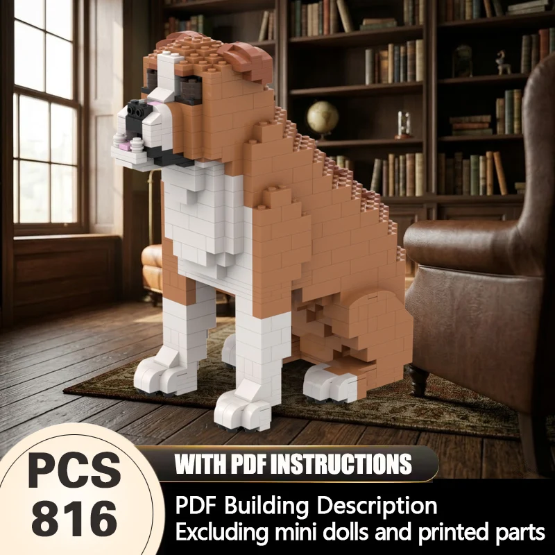 Creators Animal Series Model MOC Building Bricks Tan And White Bulldog Modular Technology Gifts Holiday Assemble Children Toys
Creators Animal Series Model MOC Building Bricks Tan And White Bulldog Modular Technology Gifts Holiday Assemble Children Toys