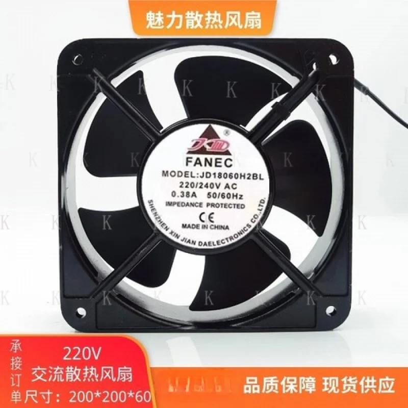 C FOR FANEC JD18060H2BL AC220V/240V 0.38A Metal Cooling Fan
C FOR FANEC JD18060H2BL AC220V/240V 0.38A Metal Cooling Fan