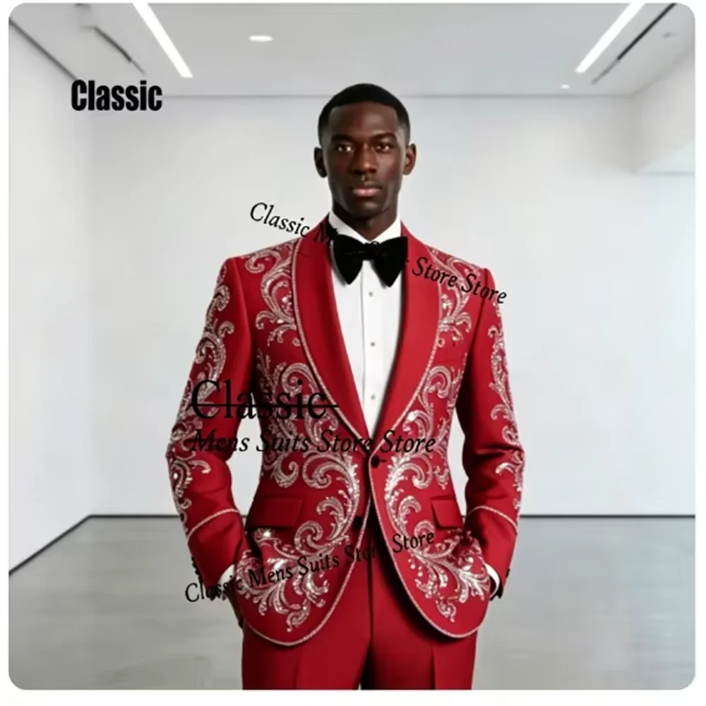 Customized Glitter Paillette Crystal Men Suit Luxury Rhinestone Wedding Tuxedos Slim Ropa hombre 3 Pieces Sets Groom Male Blaze
Customized Glitter Paillette Crystal Men Suit Luxury Rhinestone Wedding Tuxedos Slim Ropa hombre 3 Pieces Sets Groom Male Blaze
