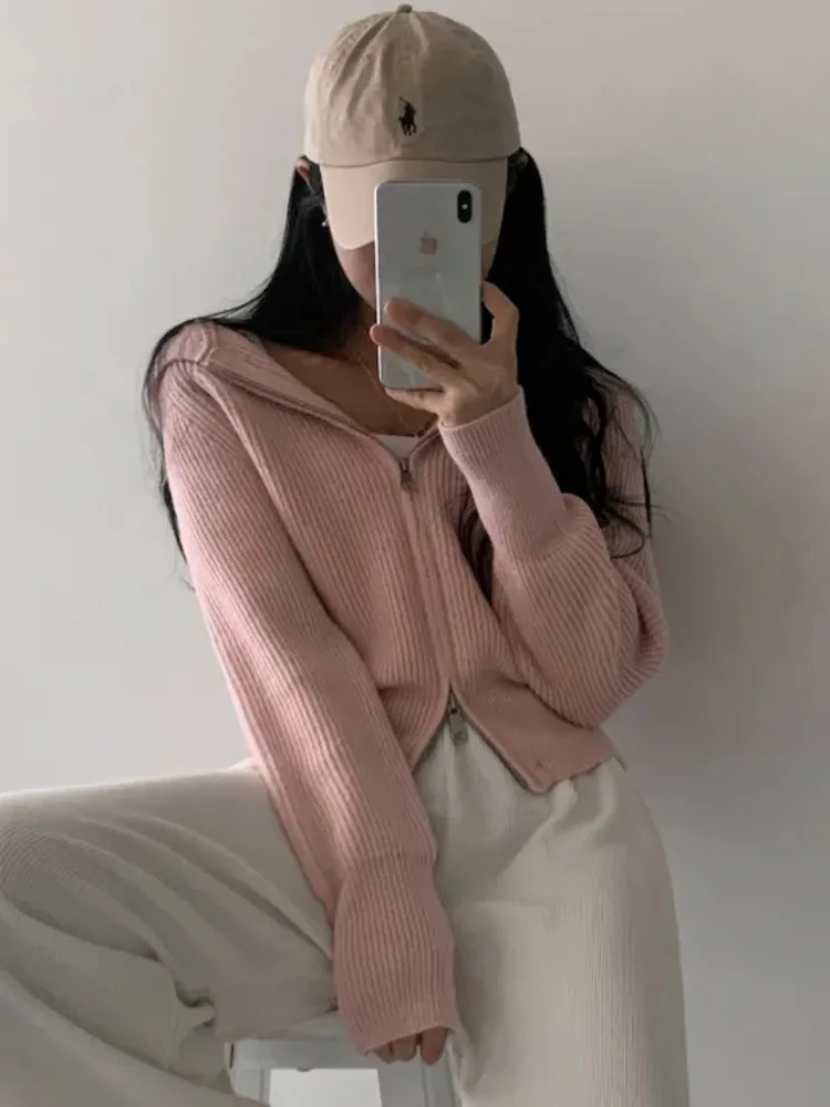 Chic Autumn Anti-Aging Design Double Zipper Hooded Knitted ort Cardigan Slim Fit Sweater Jaet Women's Faion Spring Autu...
Chic Autumn Anti-Aging Design Double Zipper Hooded Knitted ort Cardigan Slim Fit Sweater Jaet Women's Faion Spring Autu...