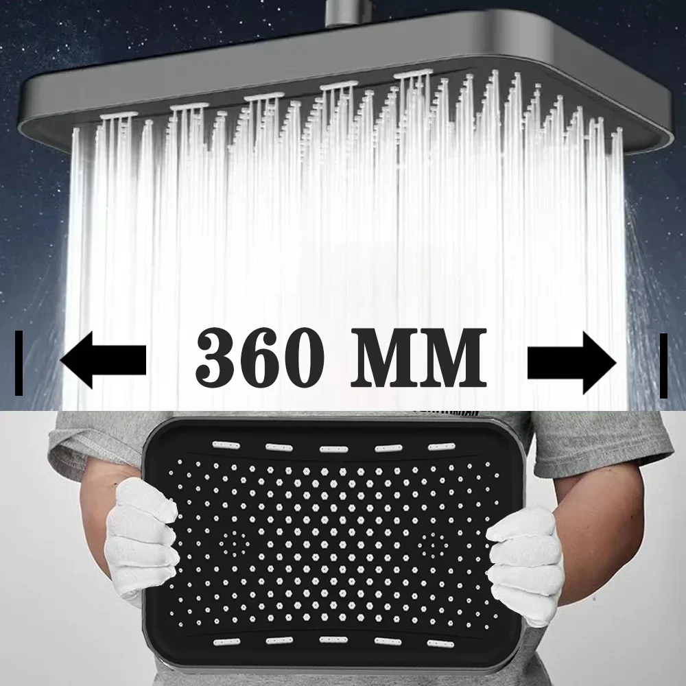 14 Big Panel Large Flow Supercharge Ceiling Mounted Shower Head Set 3 Modes High Pressure Rainfall Shower Faucet Accessory Bath
14 Big Panel Large Flow Supercharge Ceiling Mounted Shower Head Set 3 Modes High Pressure Rainfall Shower Faucet Accessory Bath