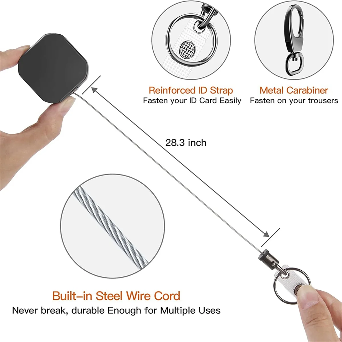 ABLK 2 Pack Heavy Duty Metal Retractable Badge Holders Carabiner Keychain Belt Badge Reels Clip Key Ring ID Card Holder
ABLK 2 Pack Heavy Duty Metal Retractable Badge Holders Carabiner Keychain Belt Badge Reels Clip Key Ring ID Card Holder