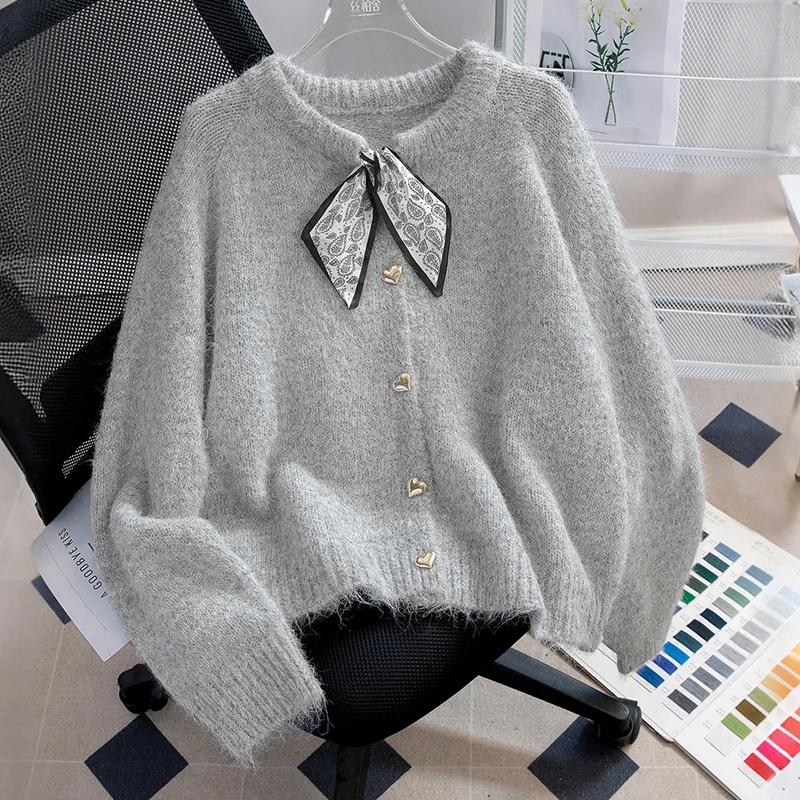 Women Casual Knit Cardigan Light Gray Chic Button Lace Up Loose Lazy Wind Sweater Fall Small Fragrance O Neck Long Sleeve Tops
Women Casual Knit Cardigan Light Gray Chic Button Lace Up Loose Lazy Wind Sweater Fall Small Fragrance O Neck Long Sleeve Tops