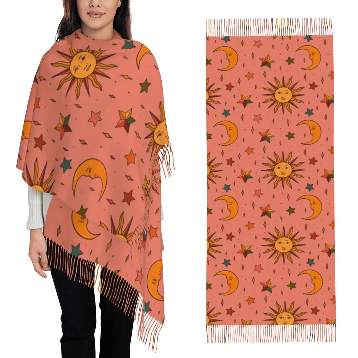Народный шарф с принтом Солнца и Луны и звезды, шарфы с кисточками для женщин, мягкие теплые шали и накидки, длинная осенне-зимняя шаль
Народный шарф с принтом Солнца и Луны и звезды, шарфы с кисточками для женщин, мягкие теплые шали и накидки, длинная осенне-зимняя шаль