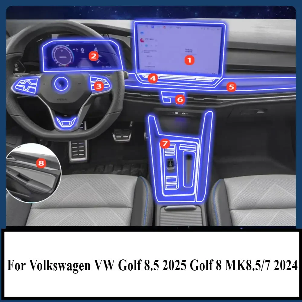 For VW Golf 8.5 2025 Golf 8 MK8.5/7 2024 Accessories Interior Film Transparent TPU Gear Panel GPS Center Console Protection
For VW Golf 8.5 2025 Golf 8 MK8.5/7 2024 Accessories Interior Film Transparent TPU Gear Panel GPS Center Console Protection