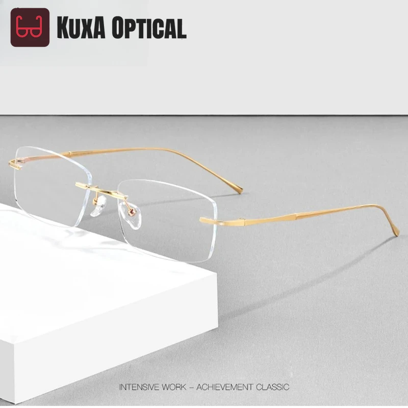 Rimless Lenses Myopia Reading Eyewear Pure Titanium Glasses Man Prescription 1.61 1.67 Super Tough Women Eyeglasses Silver Gold
Rimless Lenses Myopia Reading Eyewear Pure Titanium Glasses Man Prescription 1.61 1.67 Super Tough Women Eyeglasses Silver Gold