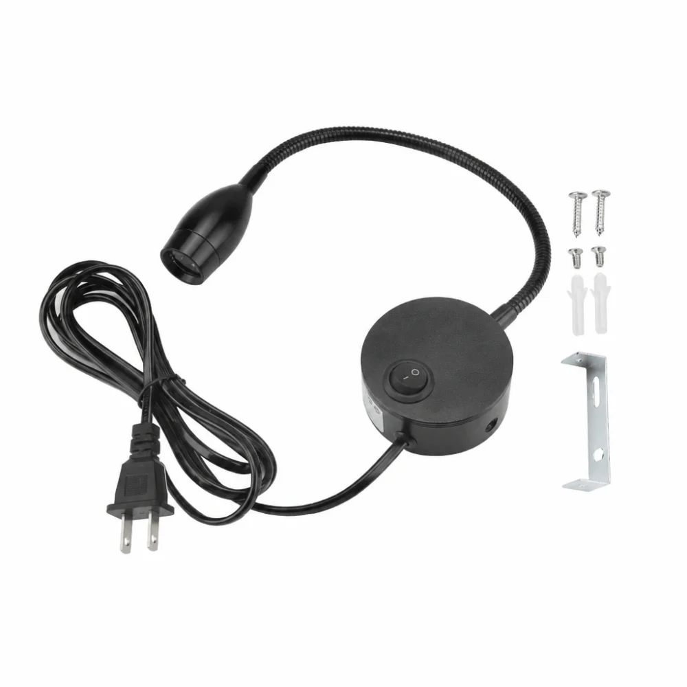 Energy Saving 3W LED Wall Lamp US Plug Black LED Wall Light Adjustable Flexible Gooseneck Wall Mount Lamp Bedroom
Energy Saving 3W LED Wall Lamp US Plug Black LED Wall Light Adjustable Flexible Gooseneck Wall Mount Lamp Bedroom