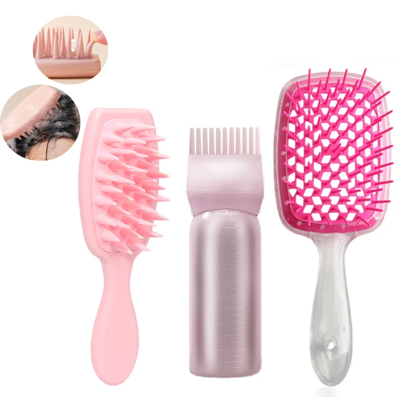 4Pcs Silicone Scalp Massage Comb Detangling Hair Brush Hairdressing Hair Dye Applicator Bottle Spray Bottle Barber Styling Tools
4Pcs Silicone Scalp Massage Comb Detangling Hair Brush Hairdressing Hair Dye Applicator Bottle Spray Bottle Barber Styling Tools
