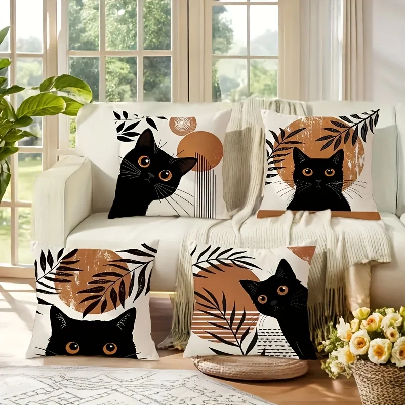 Black Cat Boho Pillow Covers double-sided Printed Botanical Terracotta Throw Pillow Cases for Sofa Bedroom Living Room
Black Cat Boho Pillow Covers double-sided Printed Botanical Terracotta Throw Pillow Cases for Sofa Bedroom Living Room